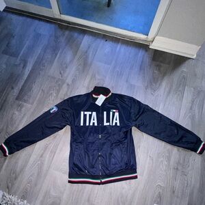 Men’s Italy “Italia” Navy Full Zip Jacket with Front Pockets